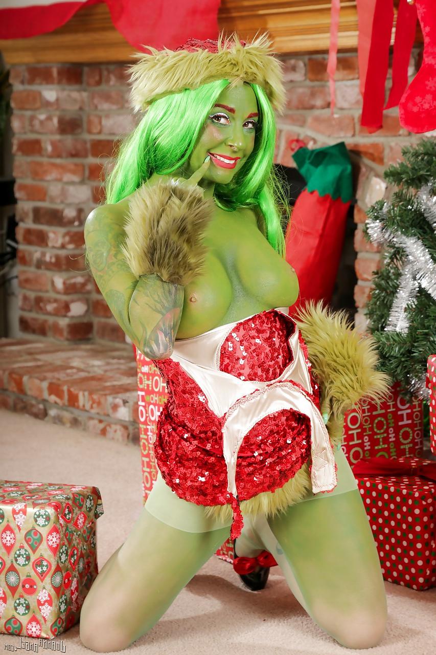 15P Tattooed cosplay girl Joanna Angel in costume spreading ass wide in heels