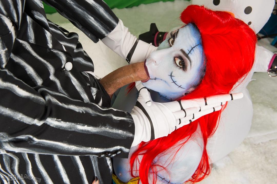 15P Cosplay girl Joanna Angel getting cum on big tits after doggystyle fuck