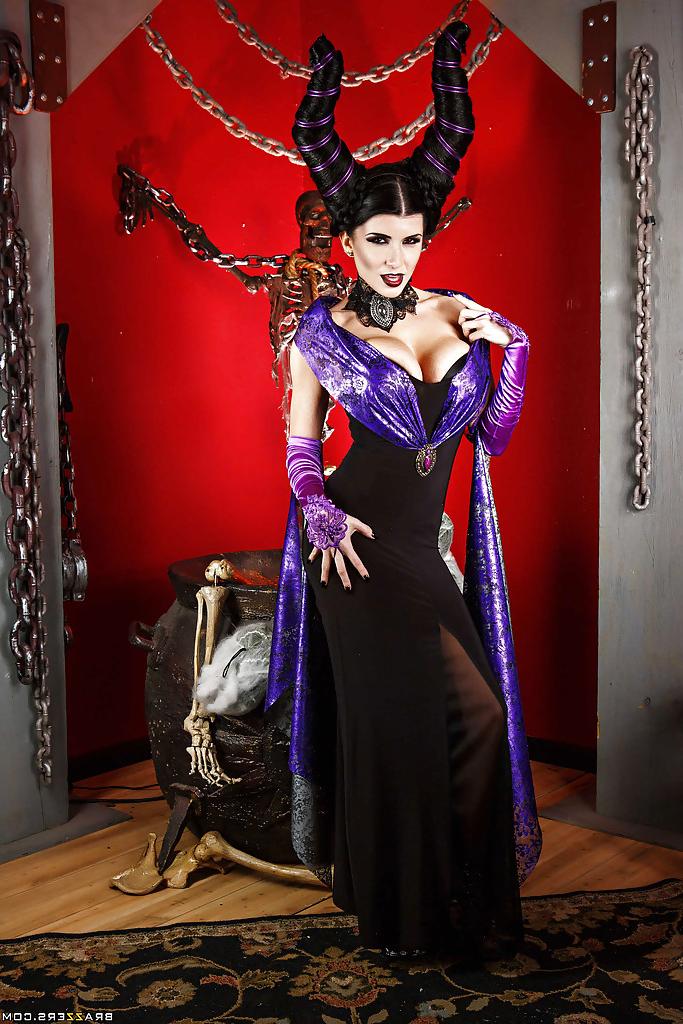 16P Sexy babe Romi Rain is all about doing cosplay in hot dress