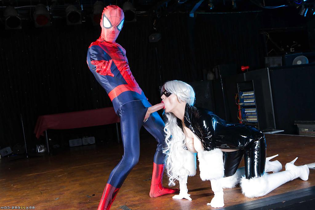 16P Busty blonde Mila Milan taking hardcore doggy sex in latex cosplay outfit