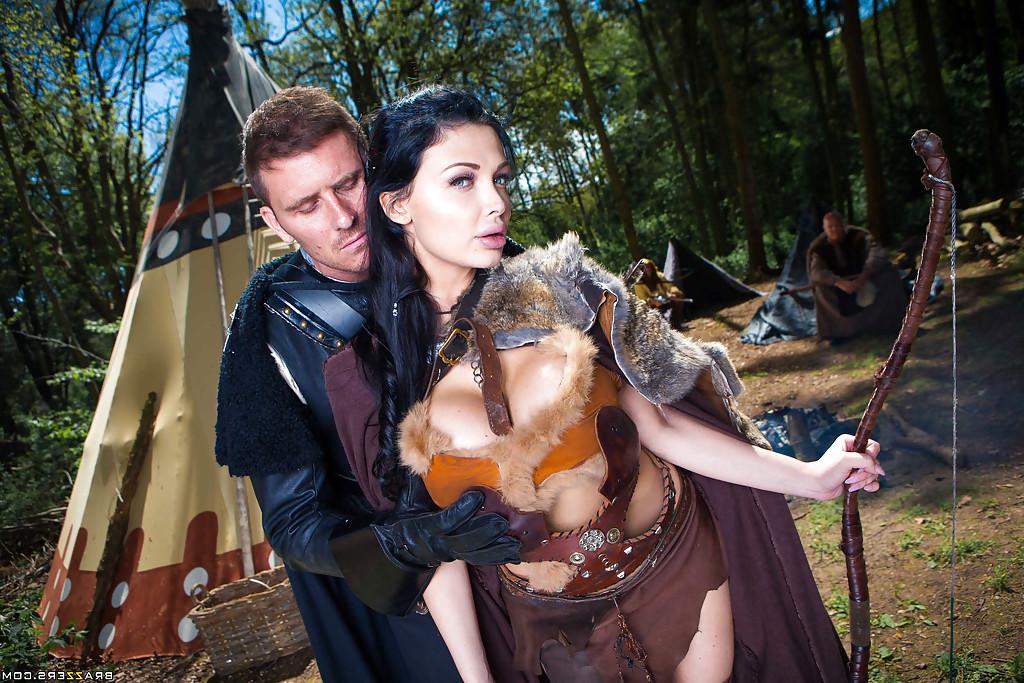 13P Busty Euro brunette Aletta Ocean giving big cock a cosplay influenced bj
