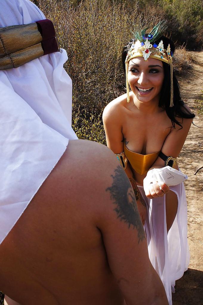 16P Aimee Black riding cock with no shame and fucking outside