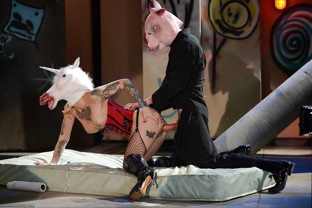 16P Tattooed pornstar Kleio Valentien bends over for kinky doggystyle sex
