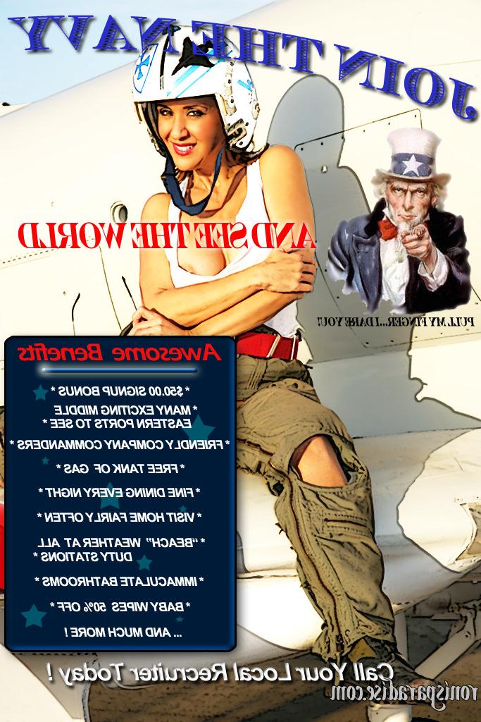 16P Sizzling mature babe Roni strips from military air force uniform