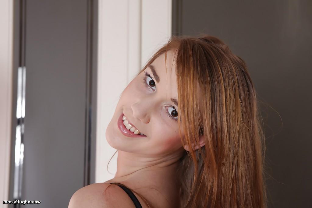 16P Petite and sensual lingerie teen Liz loves to pose her shaved snatch