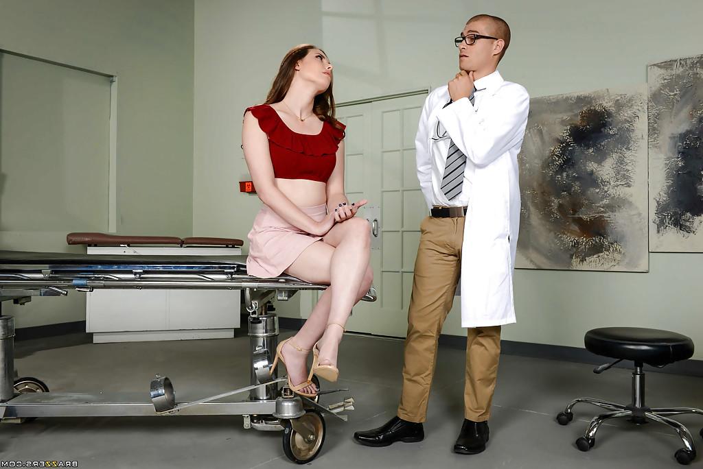 12P Busty high heel clad pornstar Casey Calvert taking cum in mouth from doctor