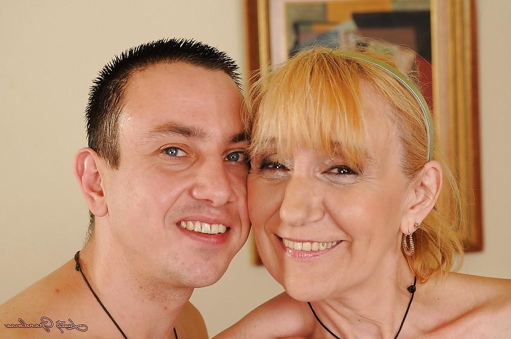 16P Filthy granny with tiny tits gets fucked and facialized by a younger lad