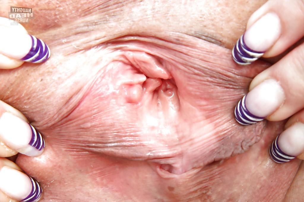 16P Bad Granny Nurse Strips off her Panties to Toy with her Dripping Pussy