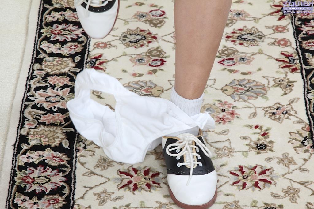 16P Amateur model Natalie Odom with white panties around ankles