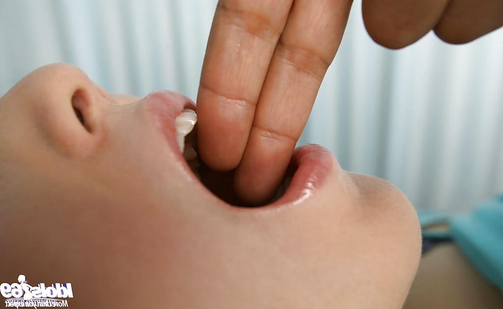 16P Busty asian babe Rika Kijma gets stripped and gets her pussy examed