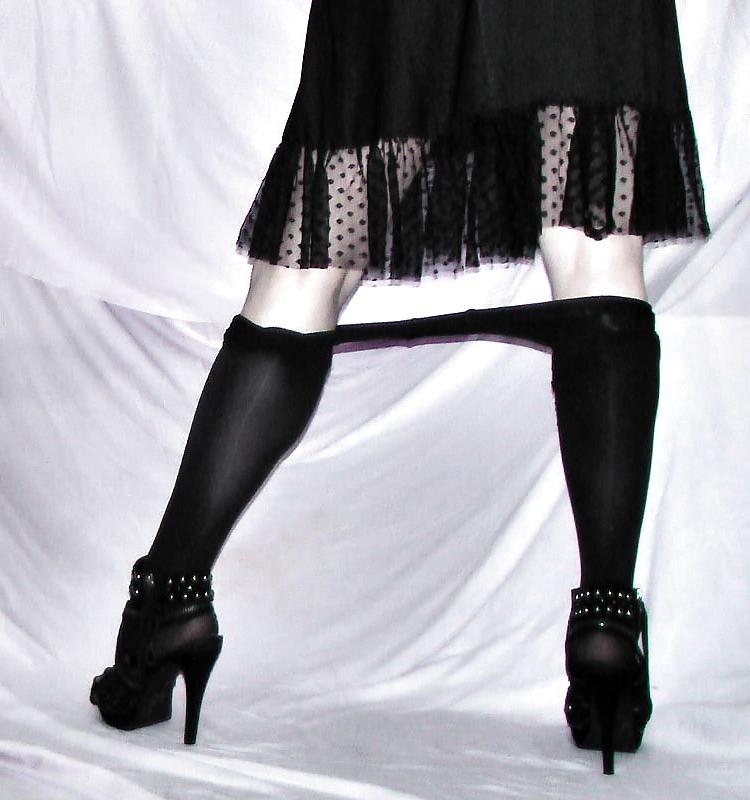 25P CD Dressing up in satin dress and nylons
