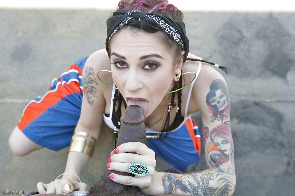 16P Great milf beauty with sexy tattoos Joanna Angel sucking hard cock
