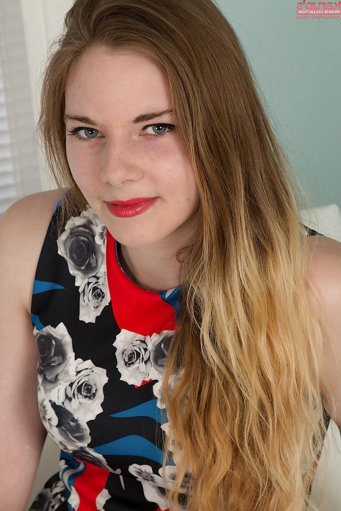 16P Teen removes the blue undies to pose her hairy snatch on cam