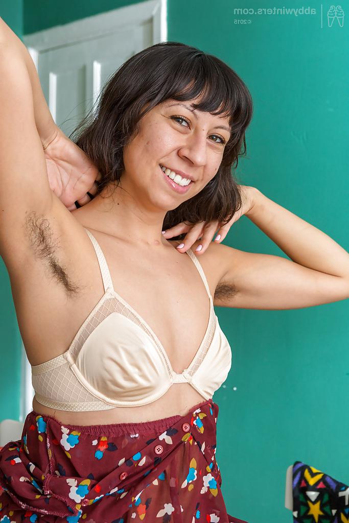 16P Older first timer Vivi showing off furry armpits and beaver