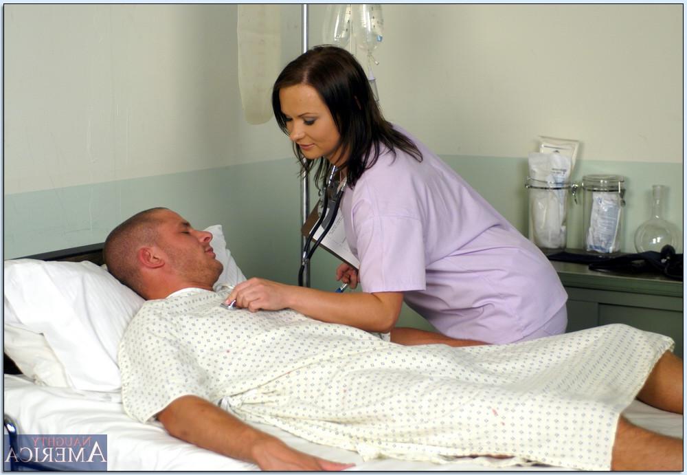 16P Sexy nurse Katja Kassin treating her patient with blowjobs and fucking