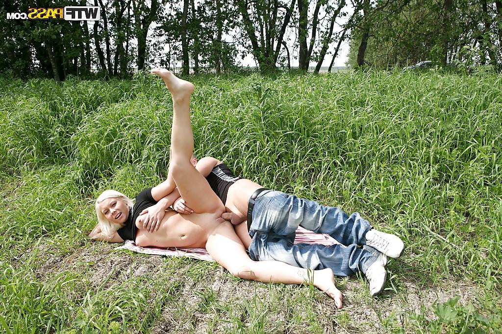 16P Foxy blonde with tiny tits gets nailed and takes a cumshot in her mouth
