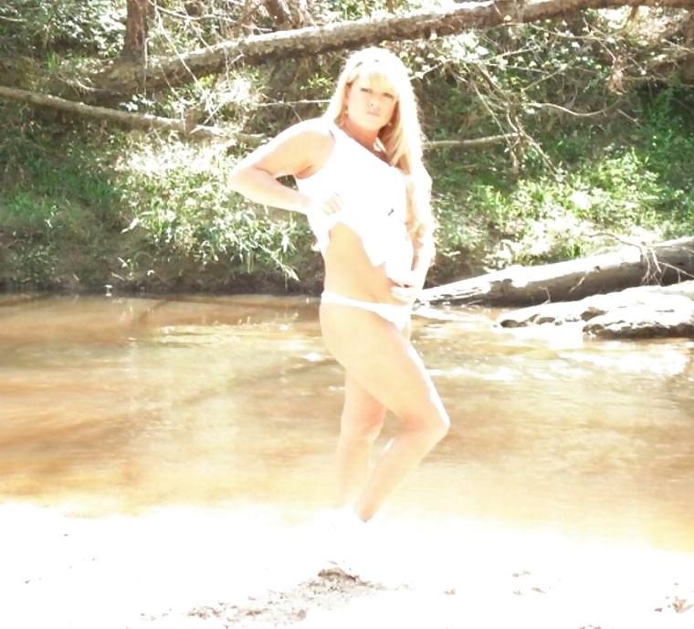 4P Blonde  walking in the forest