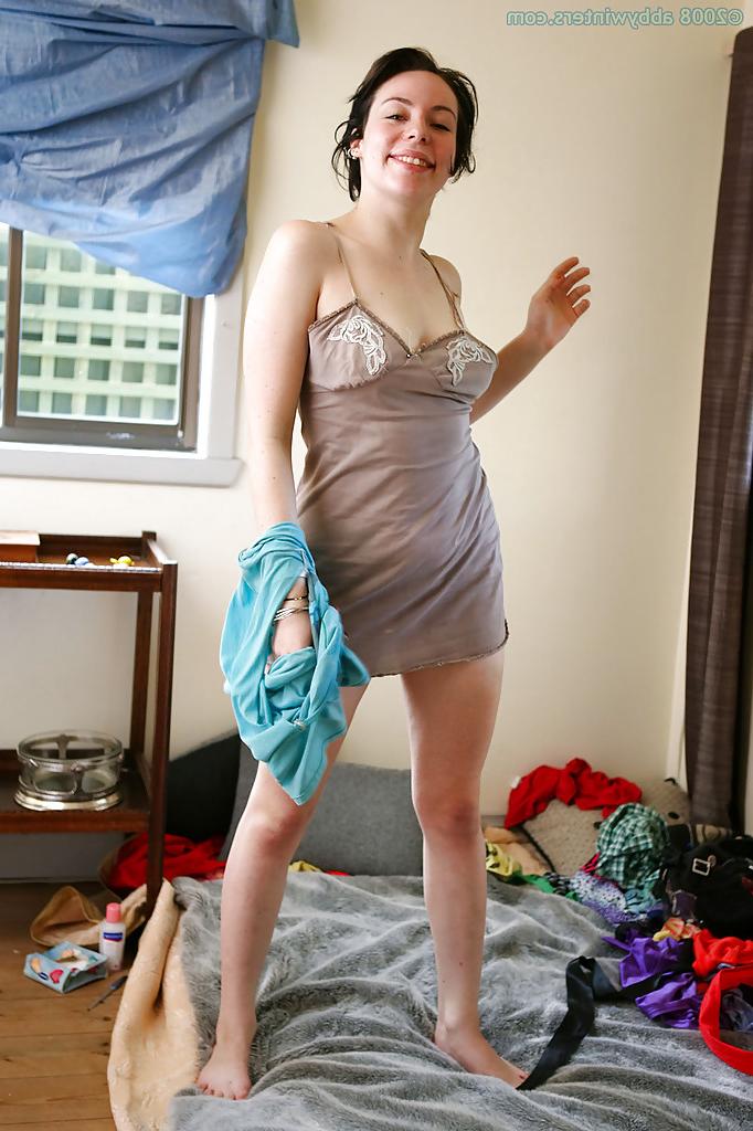 16P Beautiful pale babe December showing off her hairy pussy and spreading