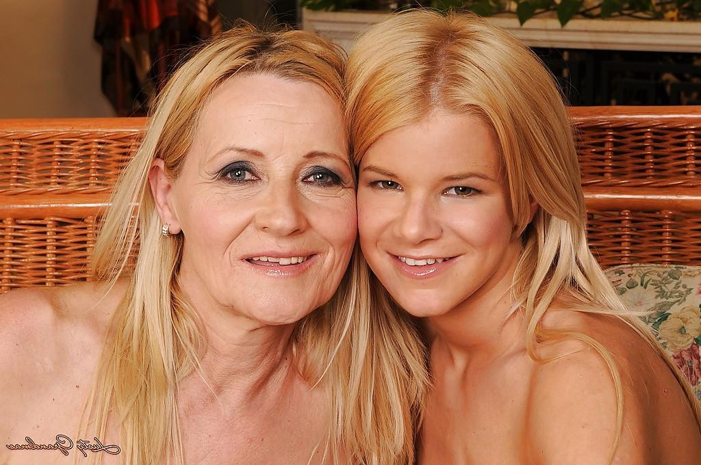 16P Stunning mature blonde having lesbian fun with a younger girl