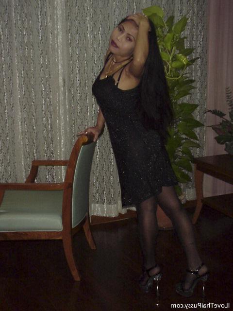 16P Filthy asian babe in leather dress stripping and playing with a huge toy