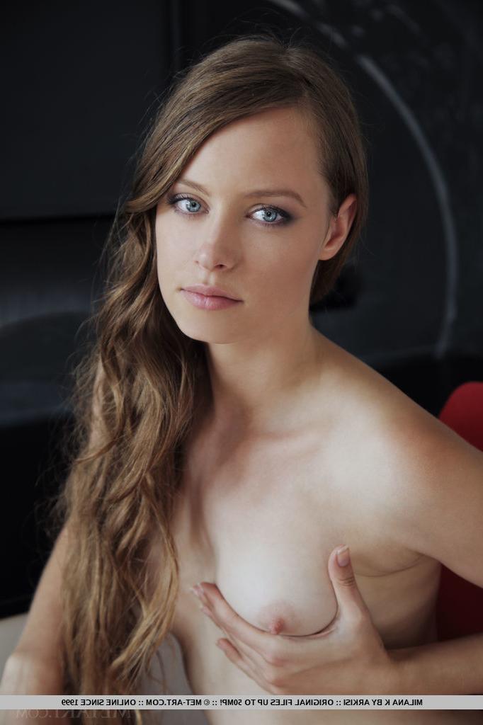 18P Horny teen Milana K showing her tiny tits & spreading in sheer lingerie