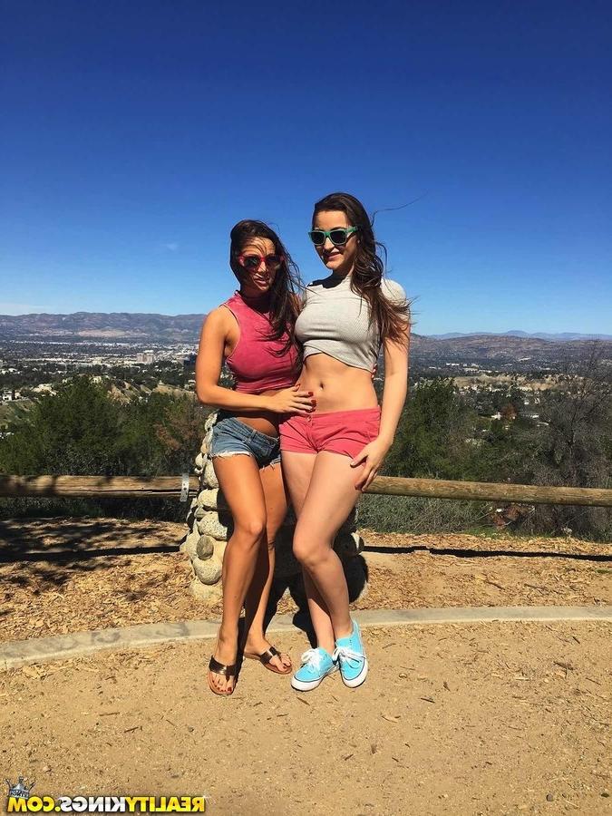 12P Hot brunette lesbian sluts licking ass, eating pussy and fingering in public