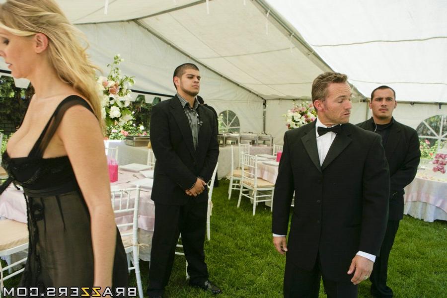 16P Sexy wife Roxy Jezel in a bridal dress can't resist a huge dick