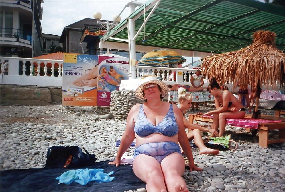 20P Older women in swimsuit.