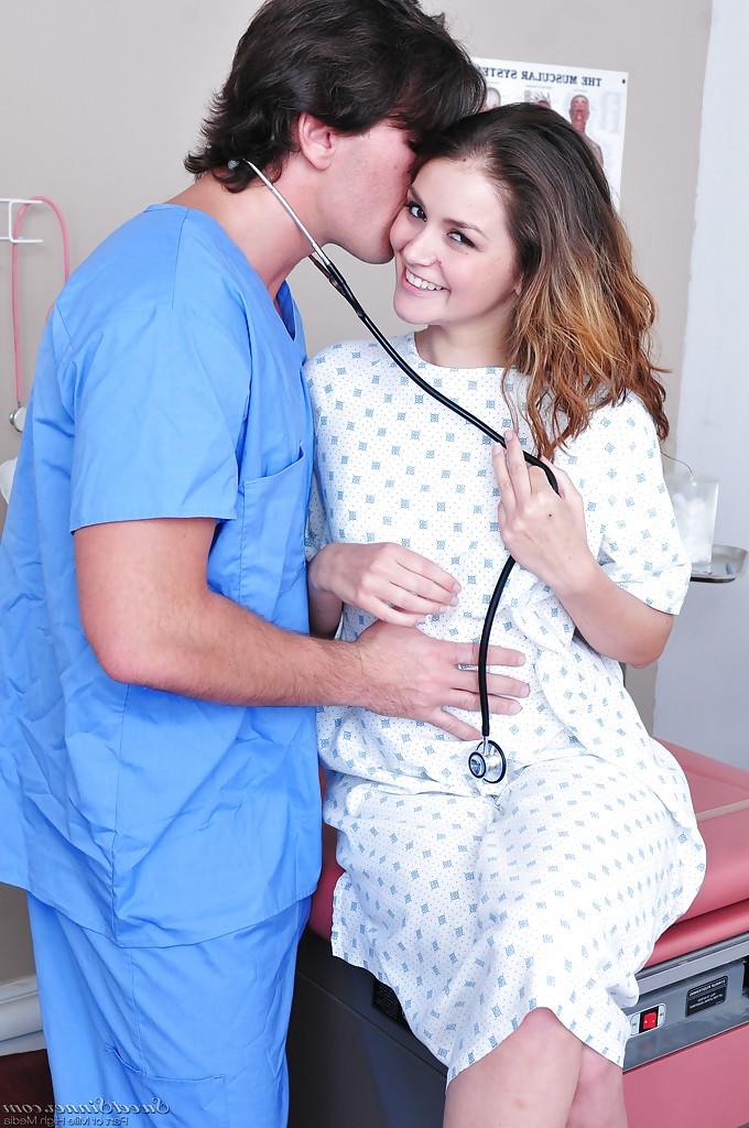 16P Tiny tits pornstar Allie Haze has hardcore sex in her doctors office