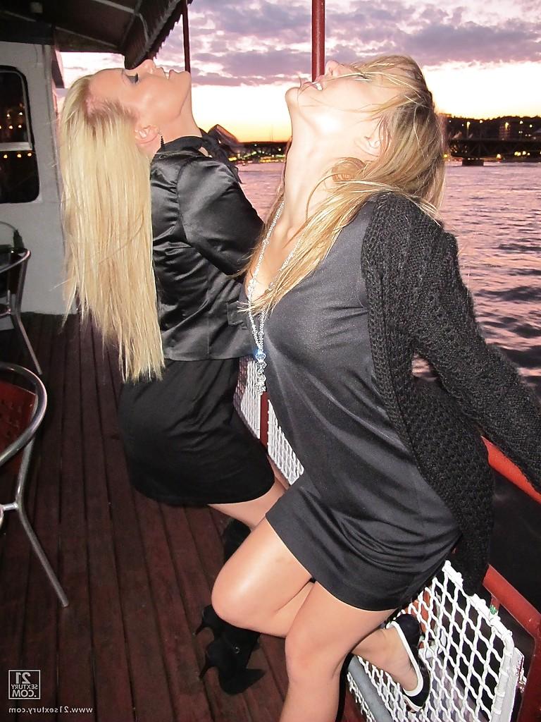 16P Pornstar Sophie Moone poses outdoor with her sexy girlfriend