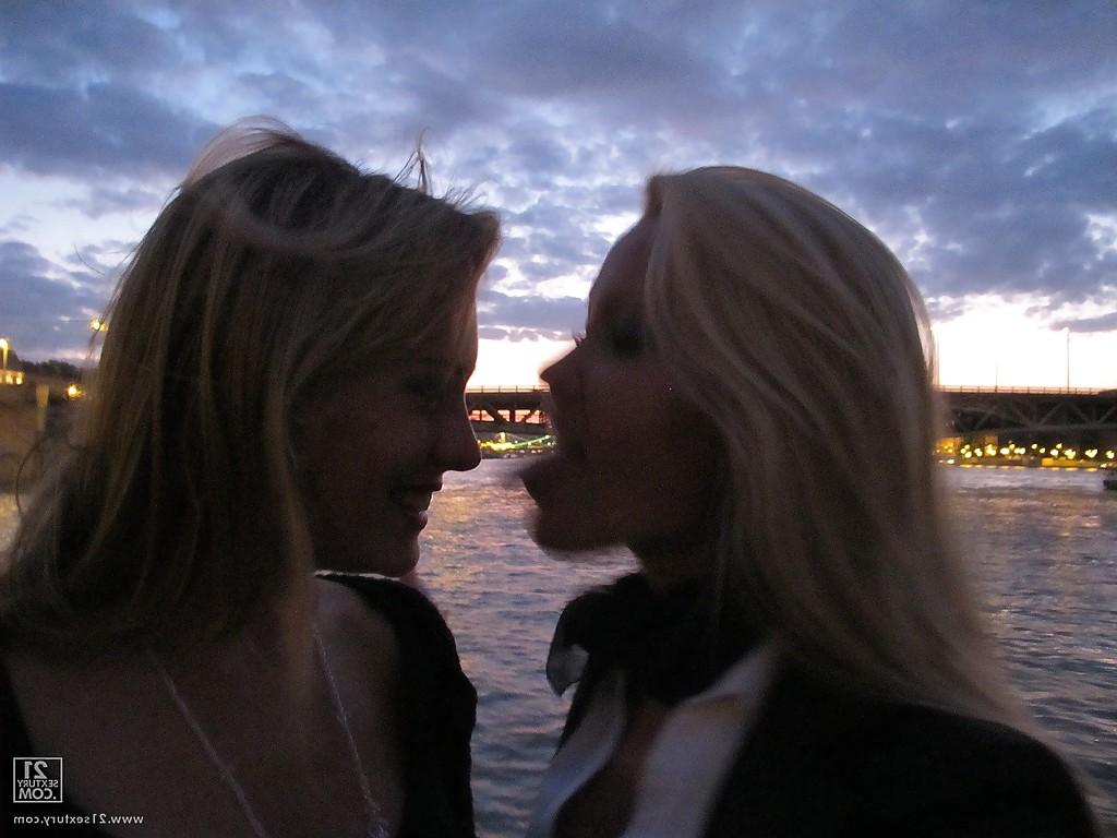 16P Pornstar Sophie Moone poses outdoor with her sexy girlfriend