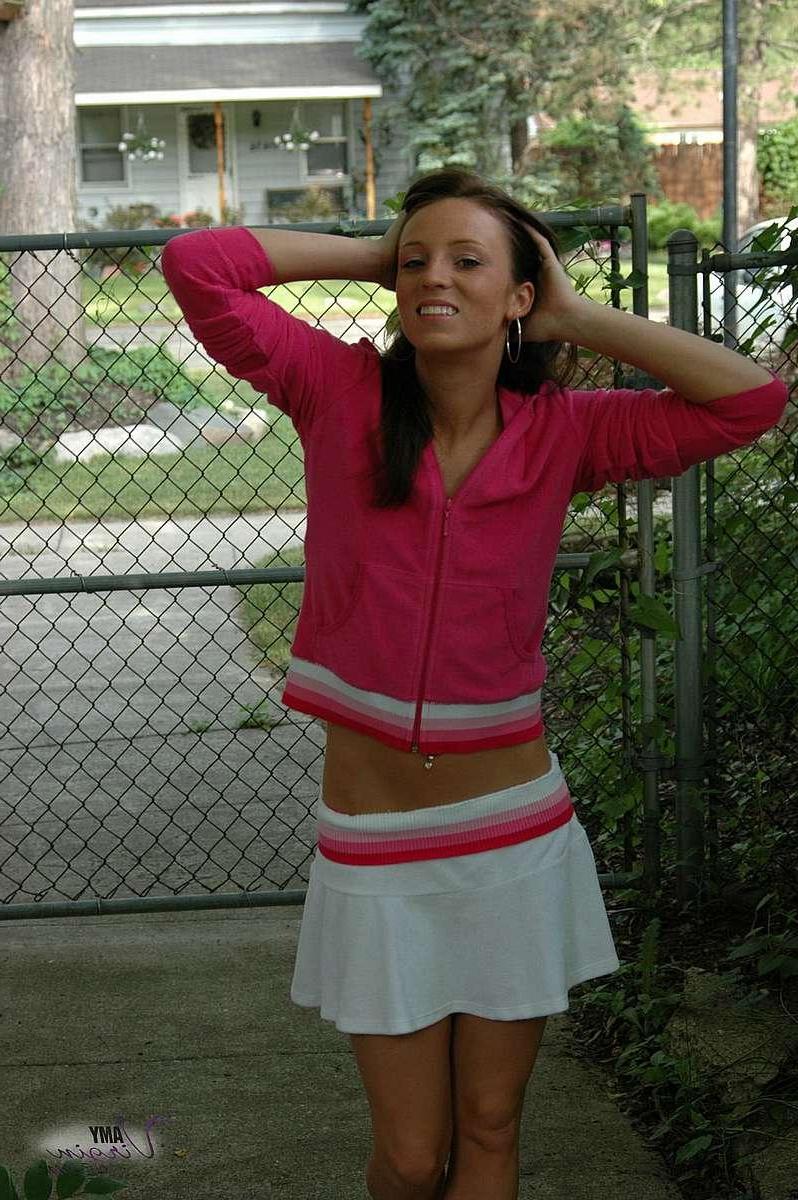19P Pictures of teen Amy Virgin showing you her panties upskirt