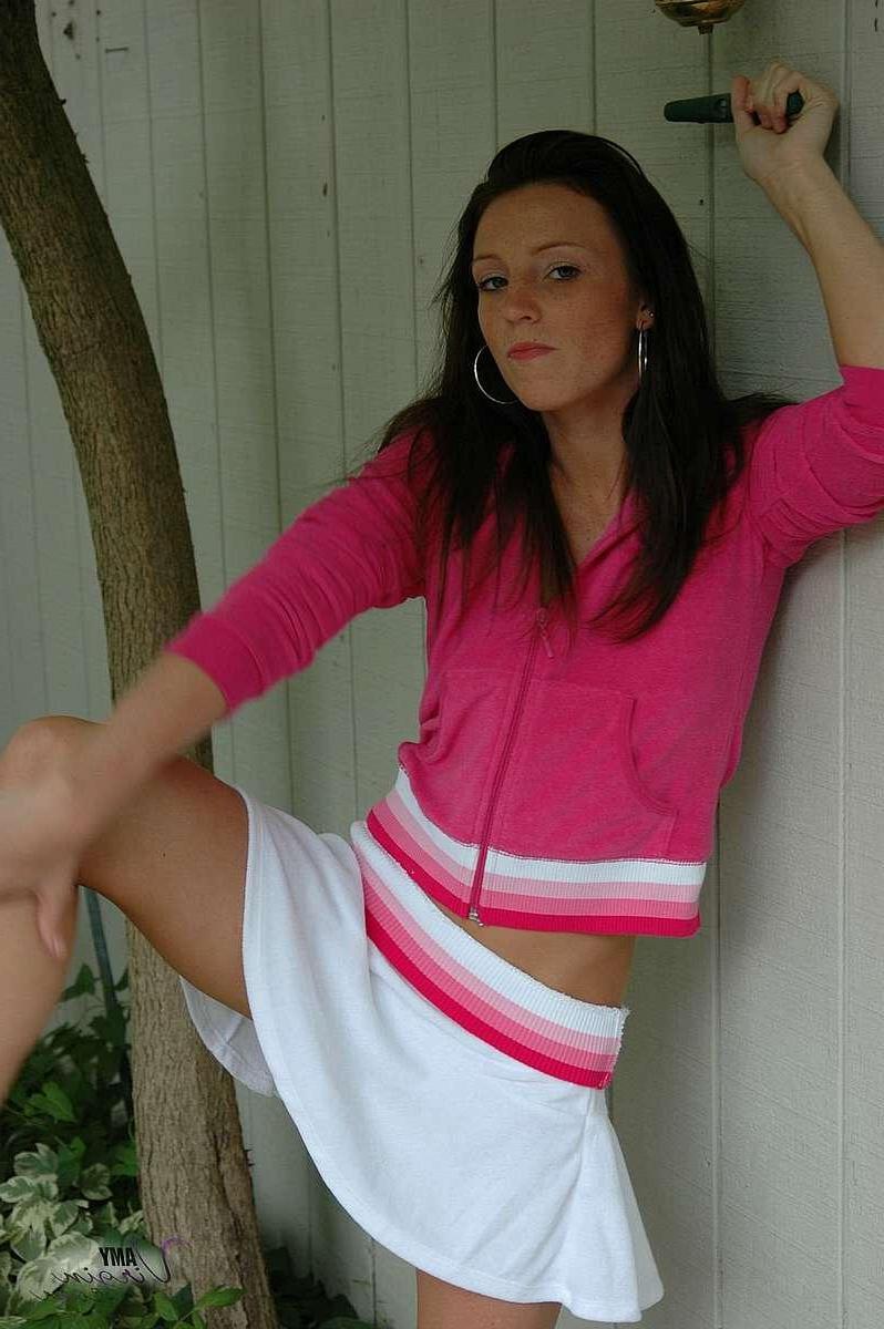19P Pictures of teen Amy Virgin showing you her panties upskirt
