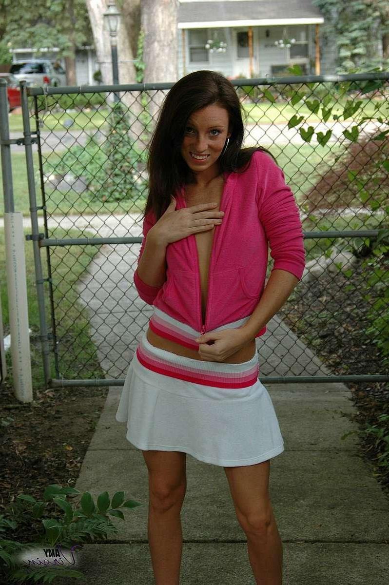 19P Pictures of teen Amy Virgin showing you her panties upskirt