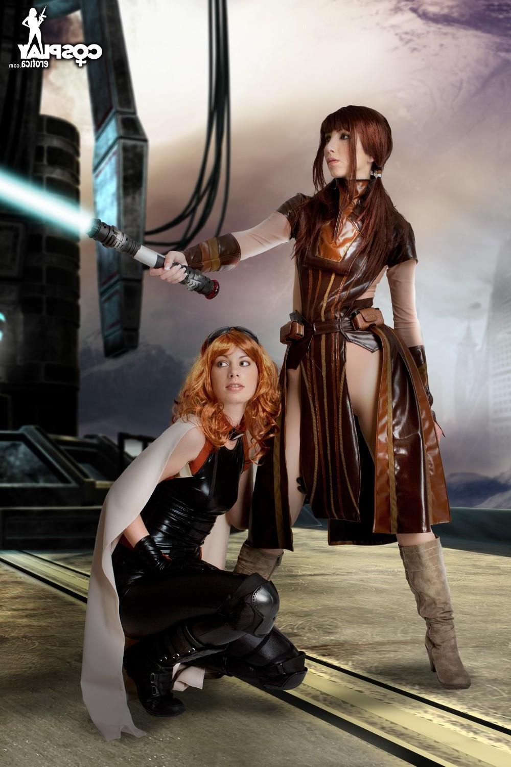 12P Cosplay hotties Marylin and Angela are sexy Jedi Knights