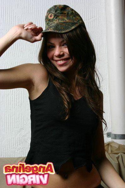 16P Pictures of teen chick Angelina Virgin teasing your cock with her hot body