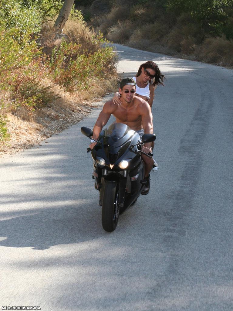 15P Ann Marie Rios gets picked up on a motorcycle and brought home for a hard fuck