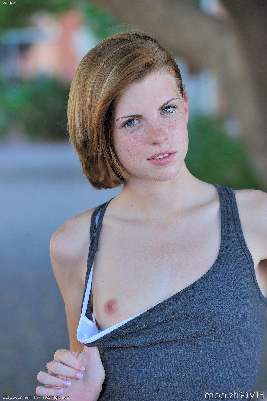 16P Pictures of redhead teen Aubrey showing her hot tight teen body