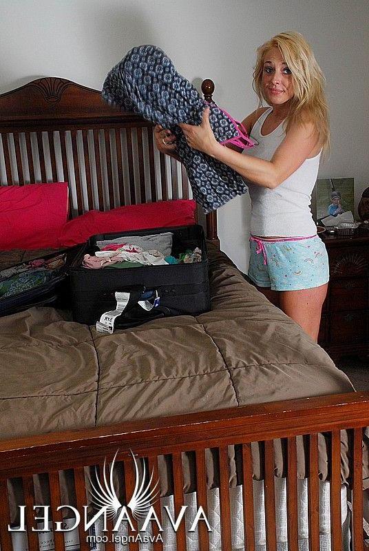 15P Pictures of teen hottie Ava Angel showing off in the bedroom