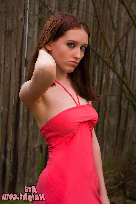 16P Pictures of Ava Knight teasing in a sexy pink dress
