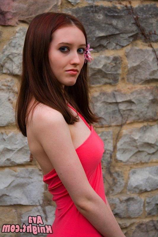 16P Pictures of Ava Knight teasing in a sexy pink dress