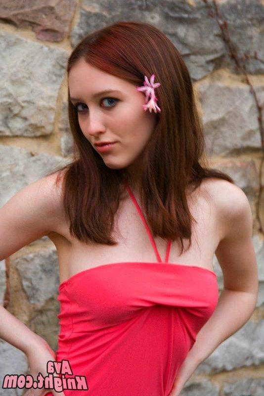 16P Pictures of Ava Knight teasing in a sexy pink dress