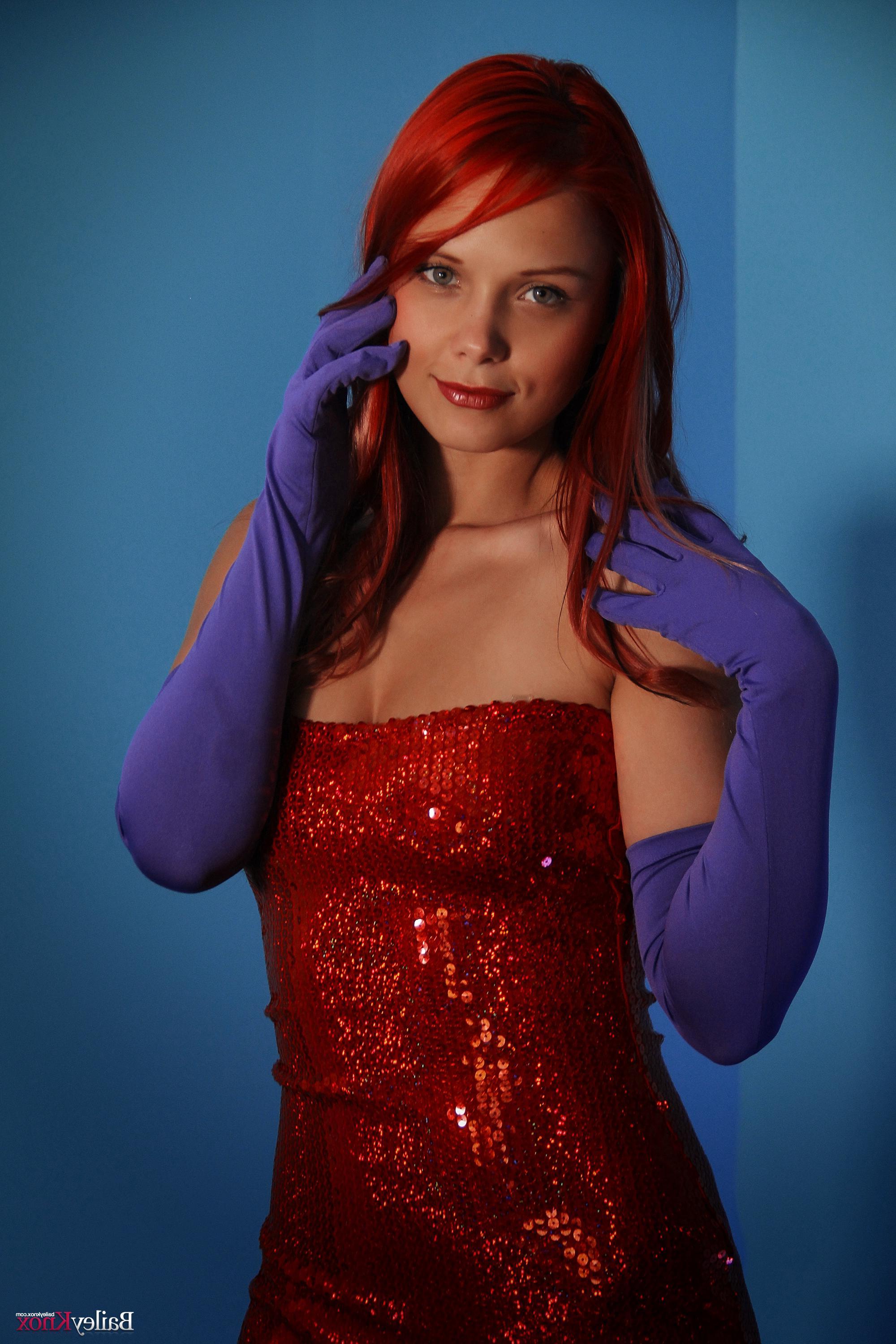 16P Bailey Knox gives some sexy cosplay as Jessica Rabbit