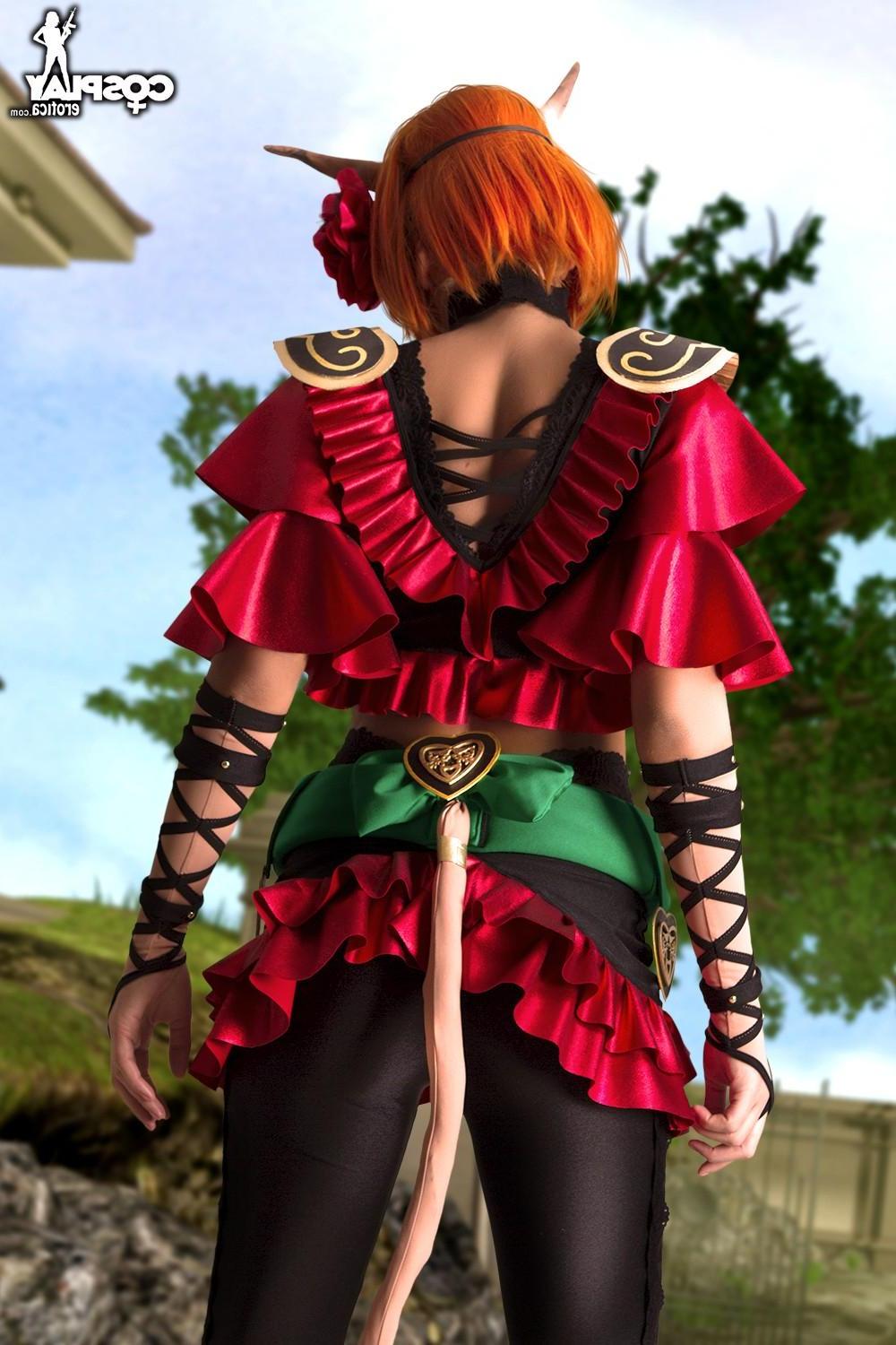 12P Hot cosplay girl Betsie strips and plays in her costume