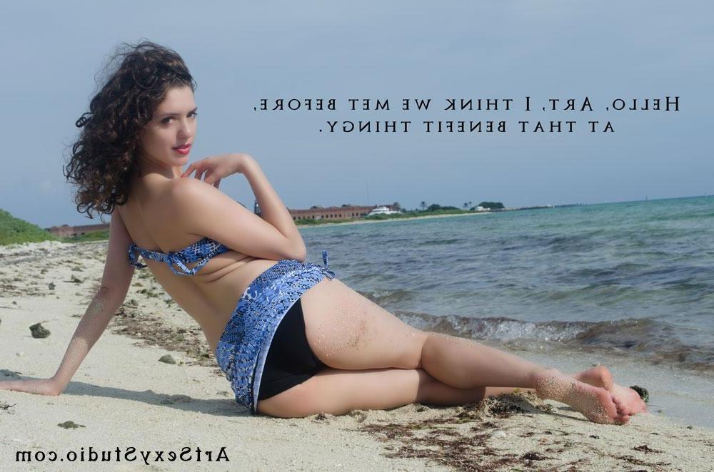 16P Brunette model Blush teases with her sexy body outside