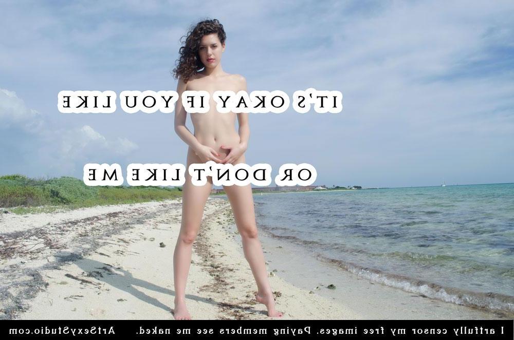 16P Brunette model Blush teases with her sexy body outside