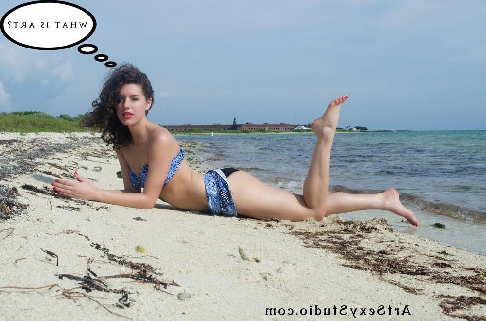 16P Brunette model Blush teases with her sexy body outside