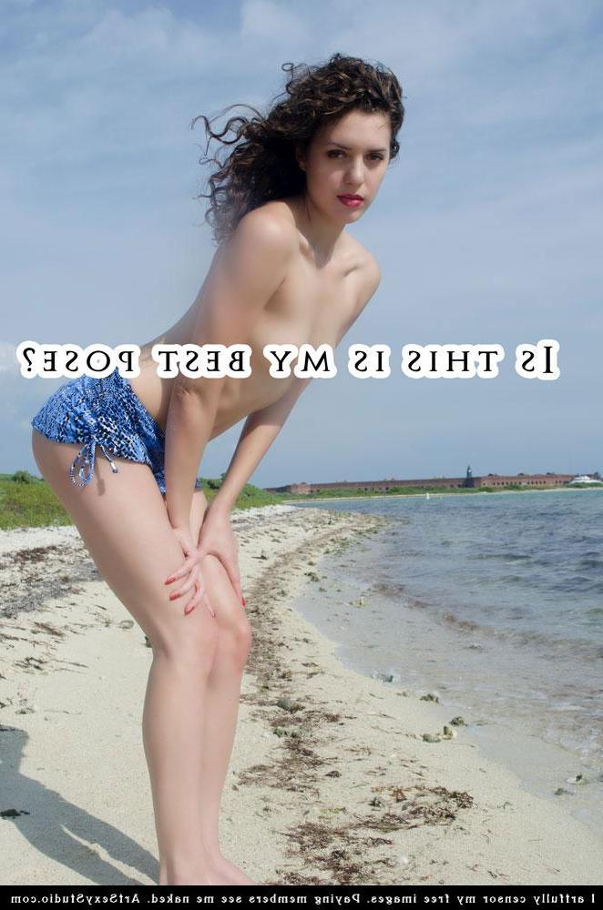 16P Brunette model Blush teases with her sexy body outside