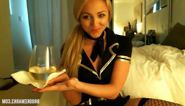 16P Brooke helps herself to a bottomless in-flight beverage, and then finds herself bottomless