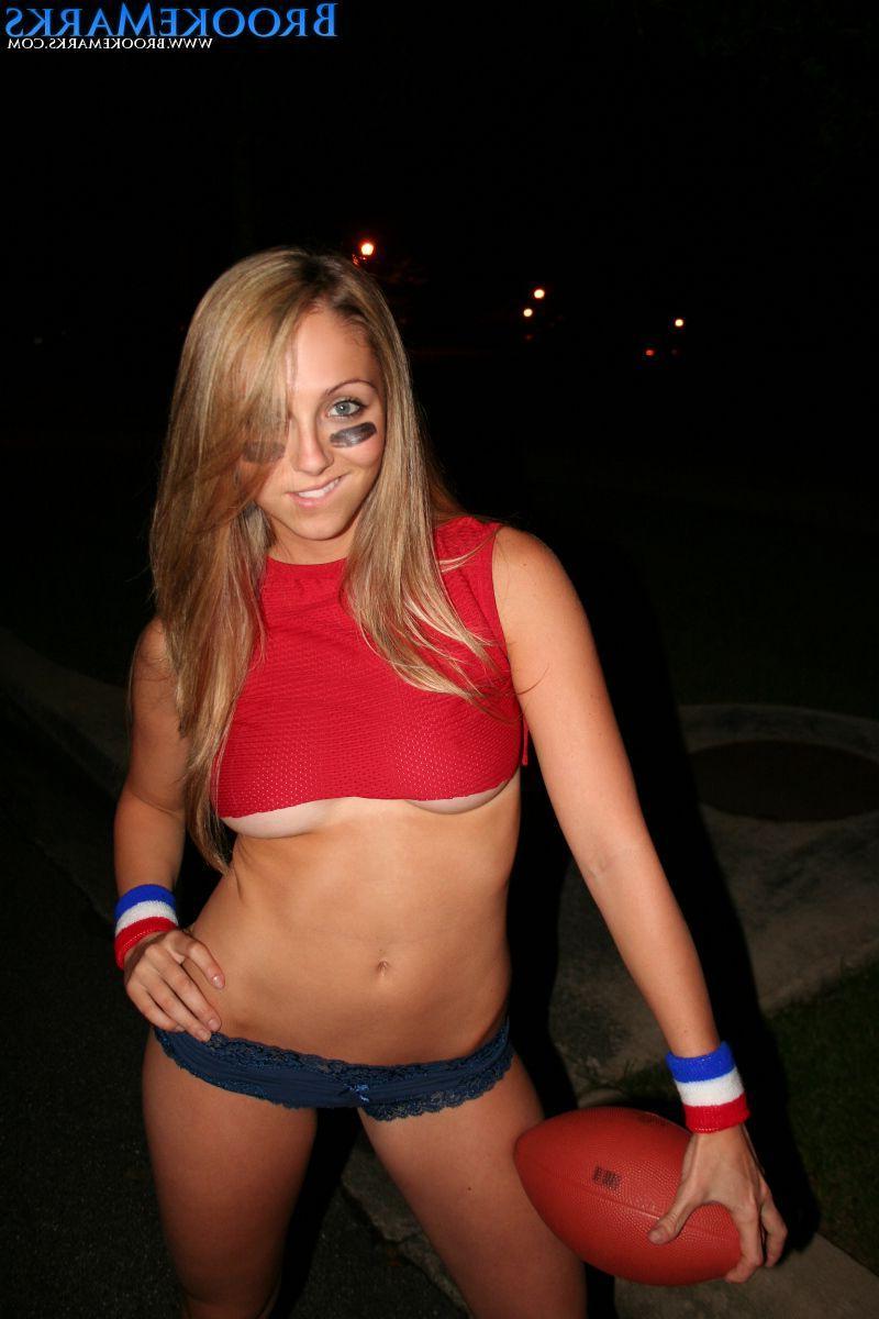 12P Pictures of Brooke Marks being hot with a football